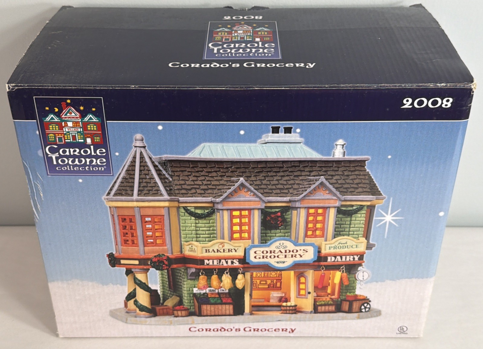 Lemax Carole Towne Corado’s Grocery 2008 Light Up Victorian Village With Box