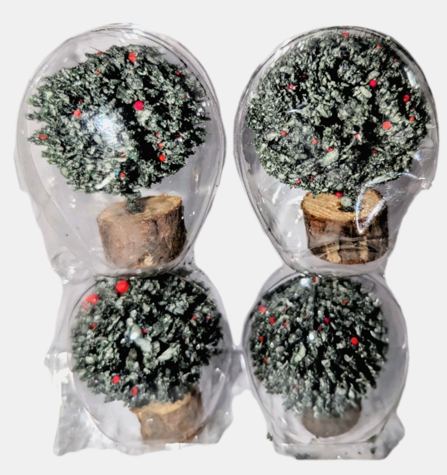 Vtg Lemax Village Accessories Lighted Campfire Skiers Elves Fly Fishing Tree NEW