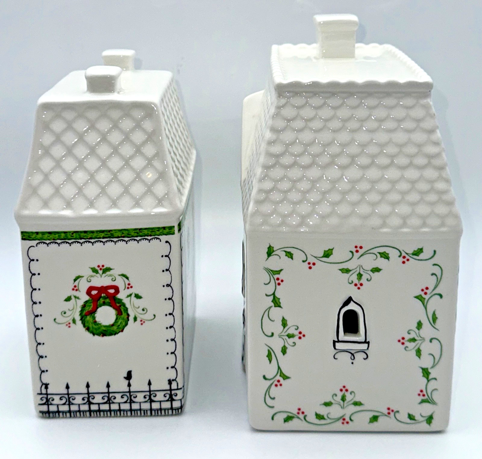 180 Degrees Ceramic Lighted Christmas Village Set 7pc House Tree TM0308 2024 11″