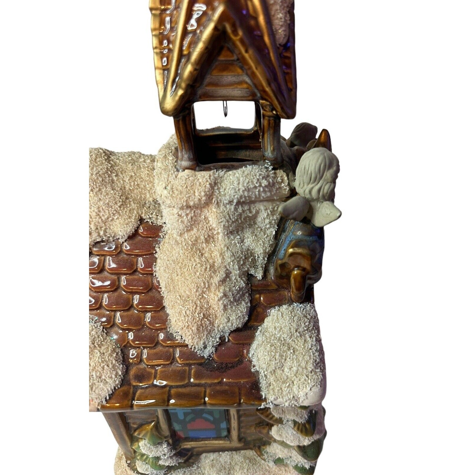 Christmas Nativity Golden Treasures Ceramic Church Lamp Baby Jesus Mary Joseph