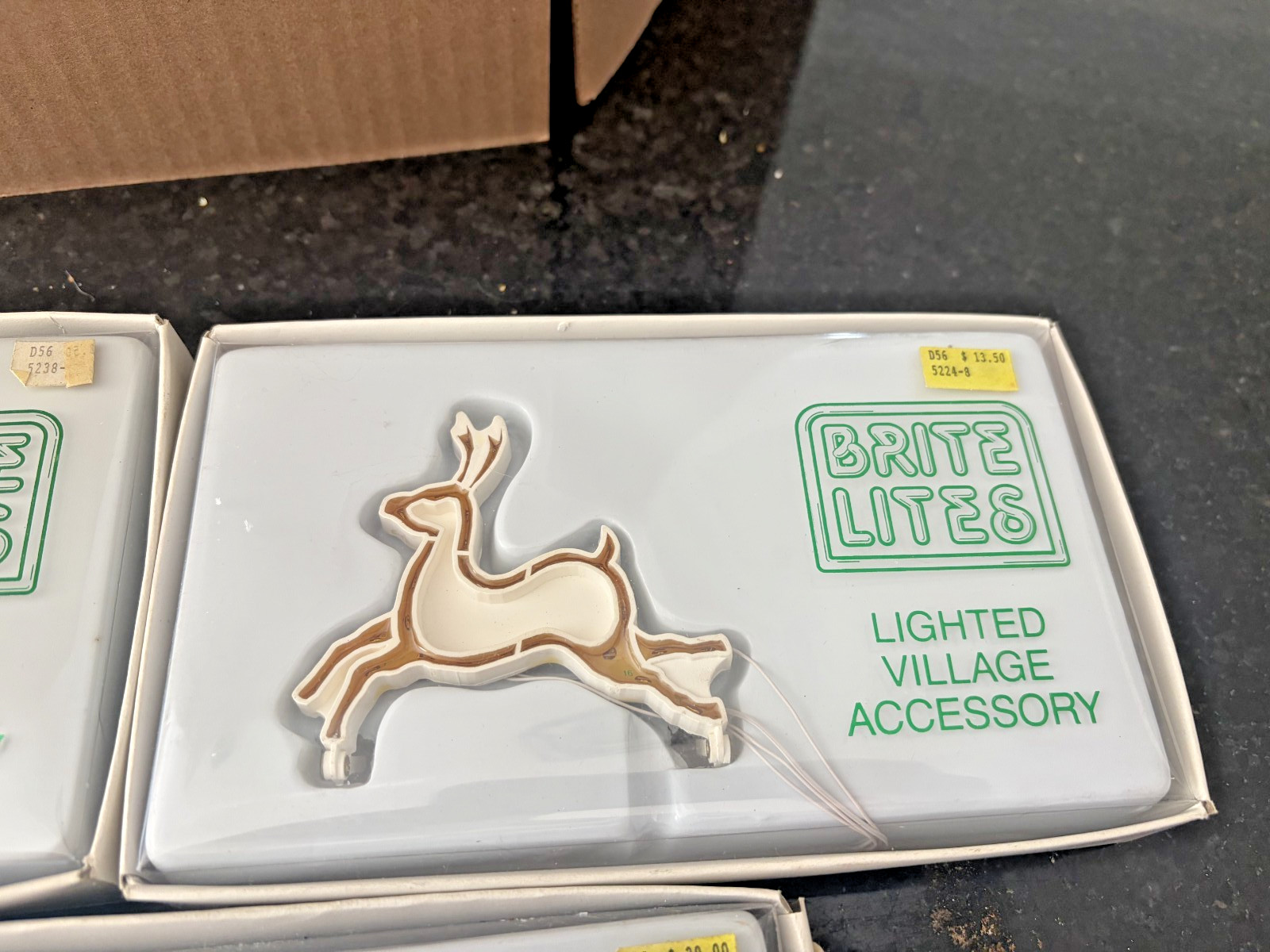 Lot of 5 Brite Lites Lighted Village Accessories NOS Christmas NIB Ceramic