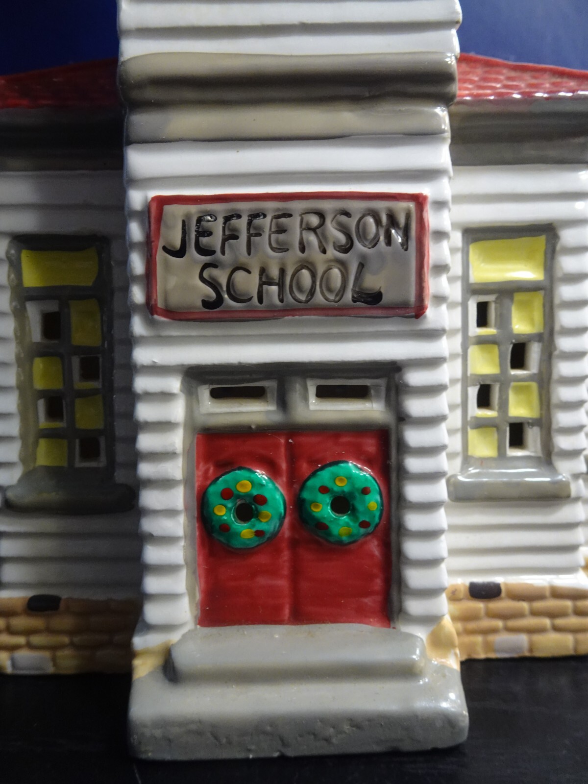 DEPT 56 SV Jefferson School 50822 1987 NO ORIGINAL BOX, HAS LIGHT VGUC