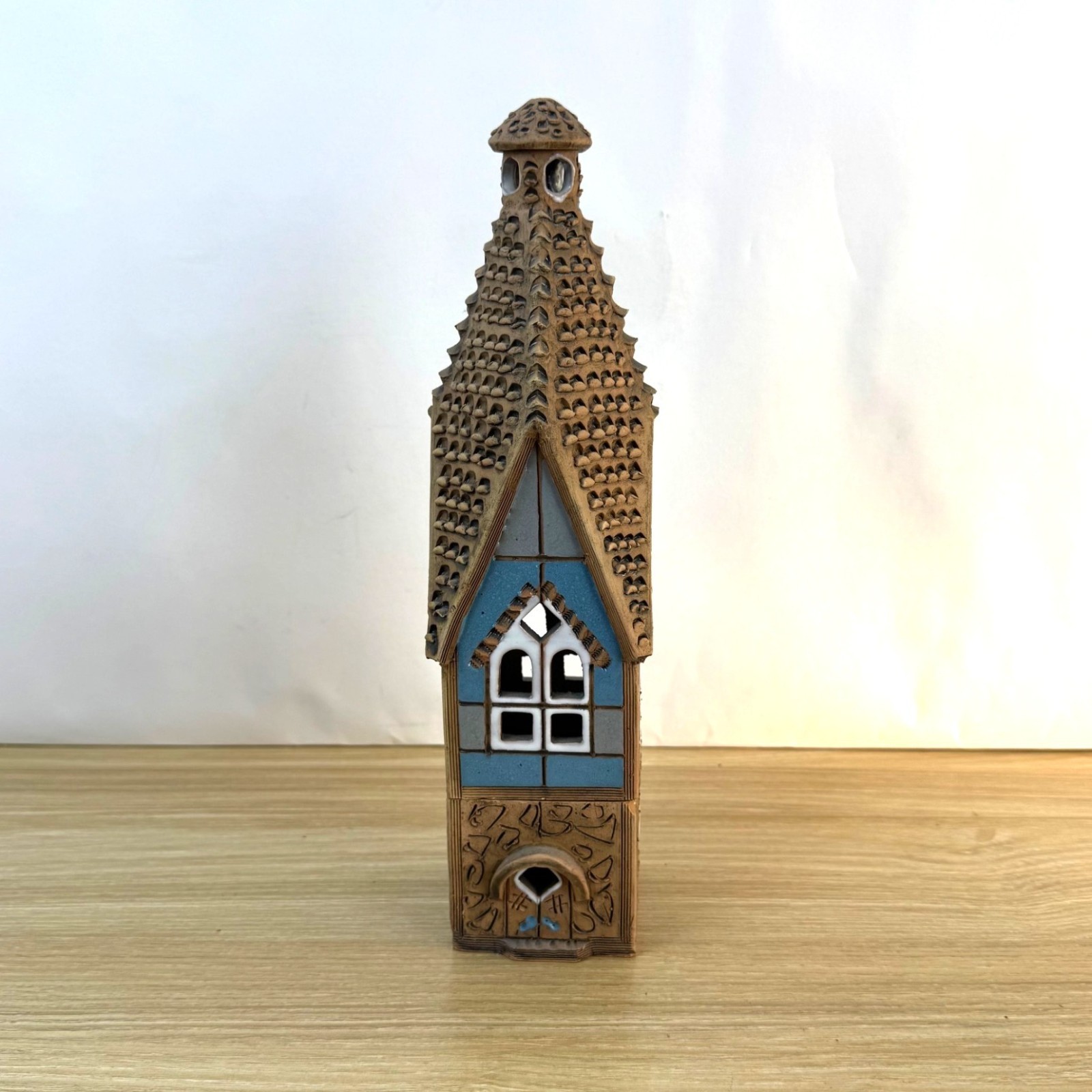 Handcrafted Lithuanian Ceramic Incense Tea Light House With Detachable Roof