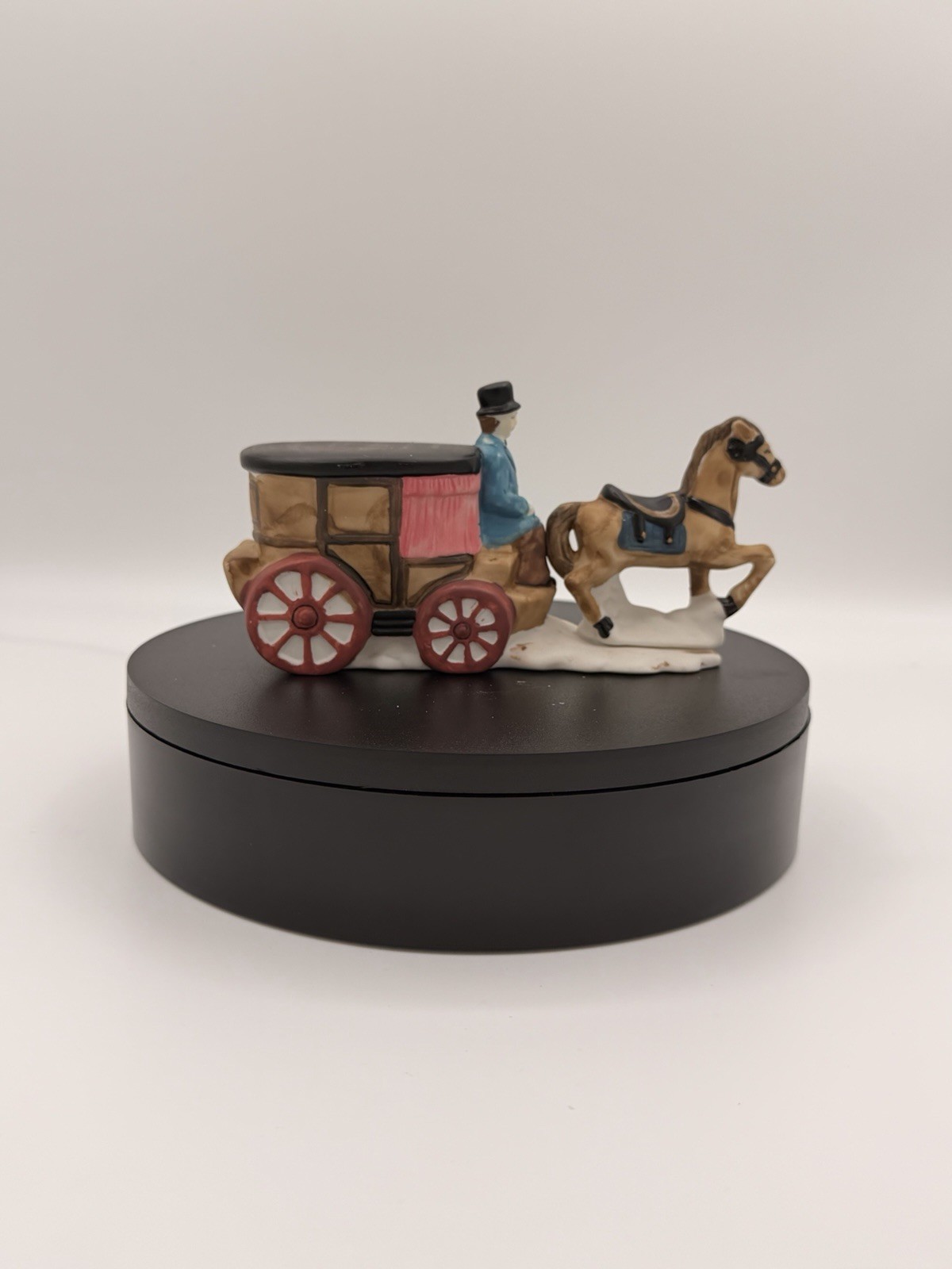 Christmas Snowy Village – Horse drawn Carriage – Ceramic, 6.5”x2”x3.25” – B35