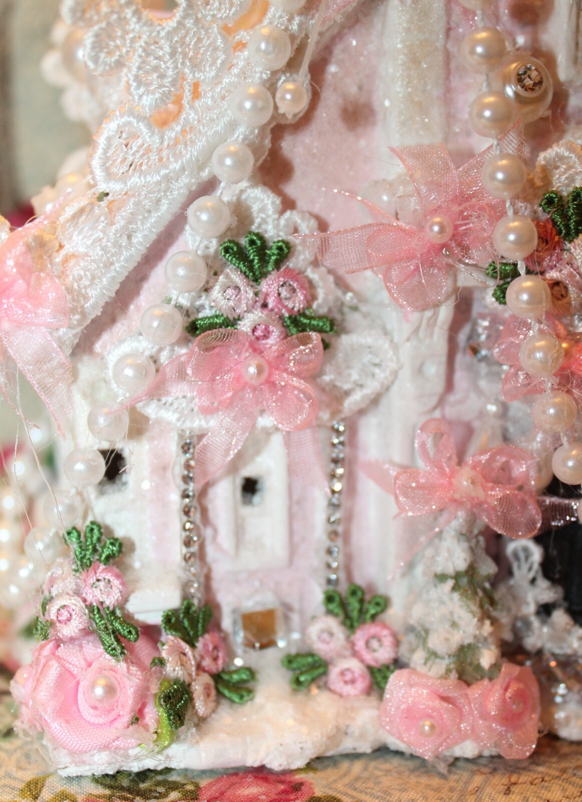 Shabby Chic Pink Christmas Village Victorian Village Shabby Pink Christmas