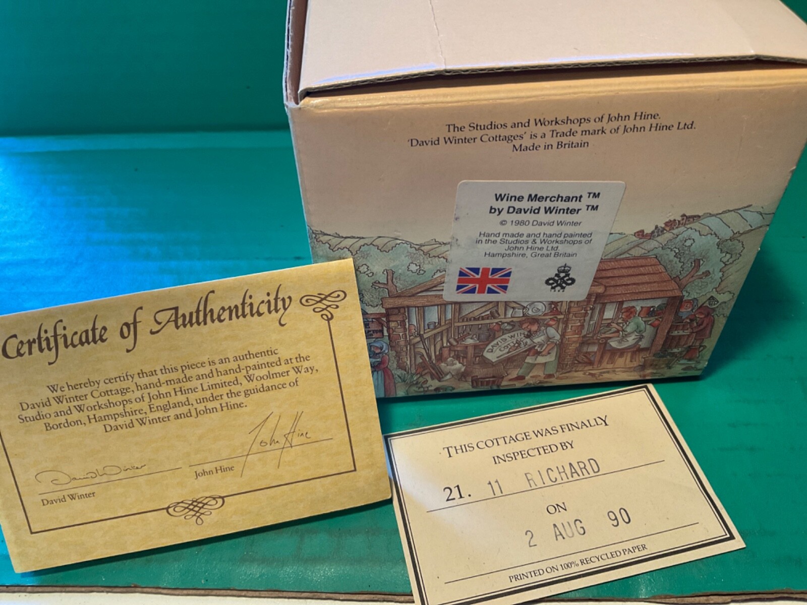 WINE MERCHANT – by David Winter 1980 with box & COA Hand Made Hand Painted