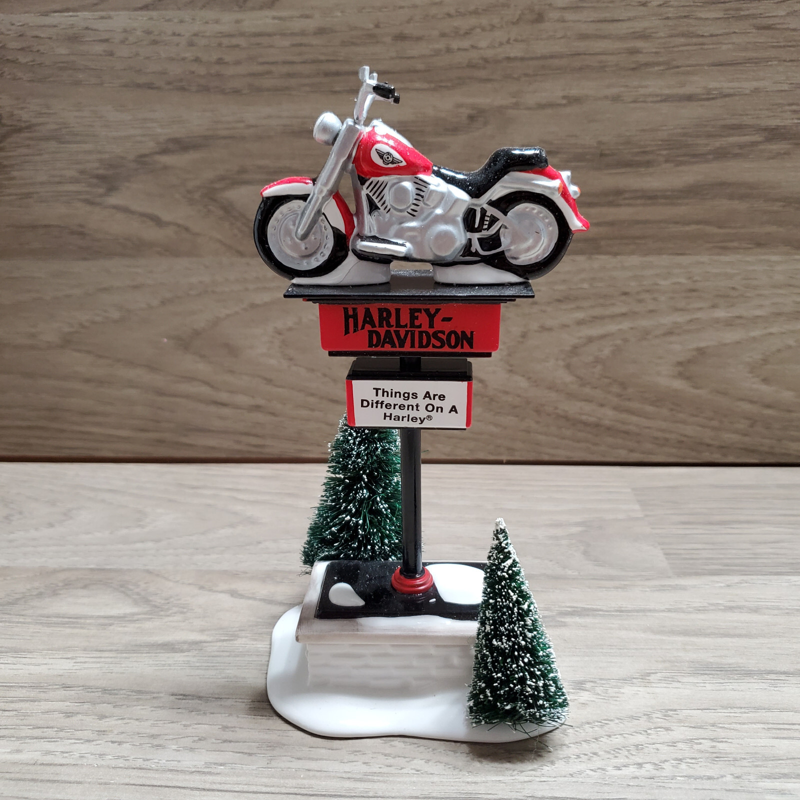 Dept 56 Harley-Davidson SIGN Things are Different on a Harley Snow Village 54901
