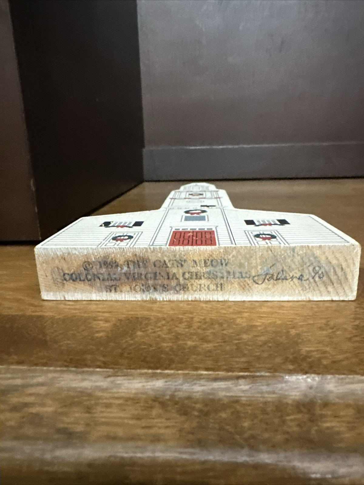 Cat’s Meow St. John’s Church Colonial Virginia wooden Shelf Sitter Faline Jones