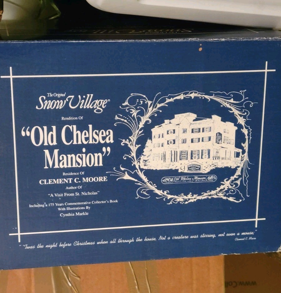 Dept 56 Original Snow Village OLD CHELSEA MANSION Retired 54903 w/Book