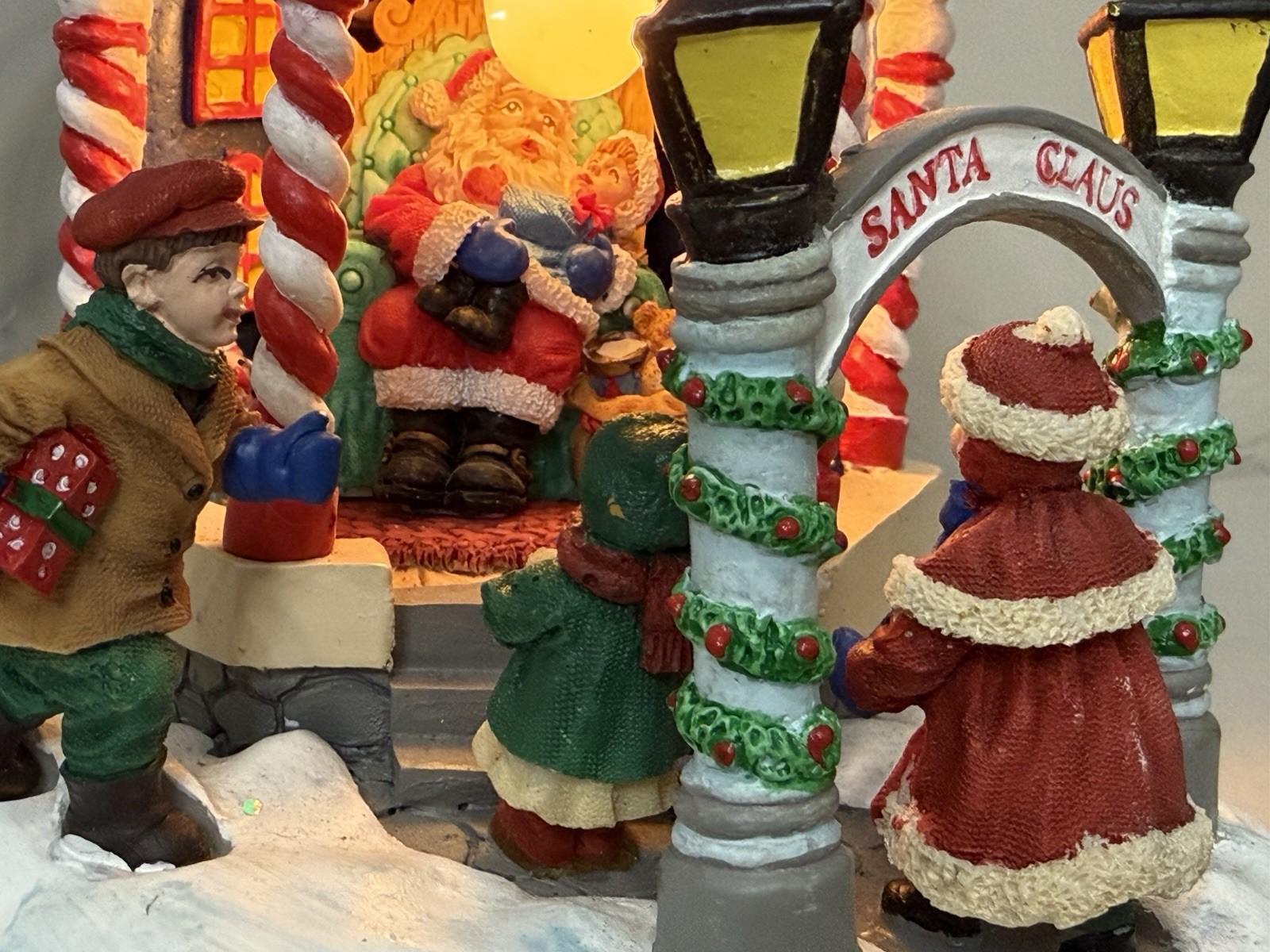 VTG Trim A Home Christmas Village Gazebo Santa Light Up Decoration Sears 788225