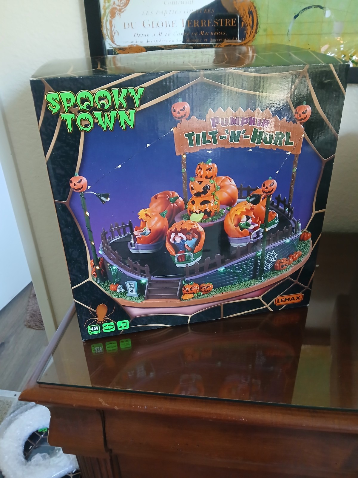 lemax spooky town Pumpkin Tilt-N -Hurl Retired Carnival Village Piece Halloween