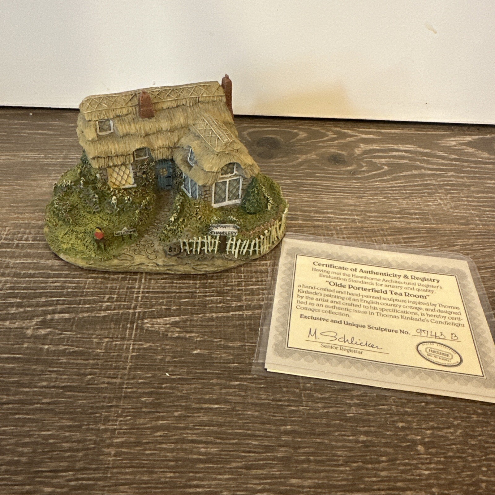 Thomas Kinkade “Olde Porterfield Tea Room” Candlelight Cottages w/COA and Box