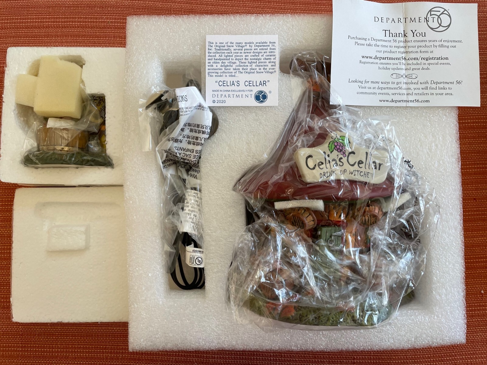 Dept 56 Halloween- Celia’s Cellar sold w/ Witch a Brew’n- NIB, Ceramic, Rare Set