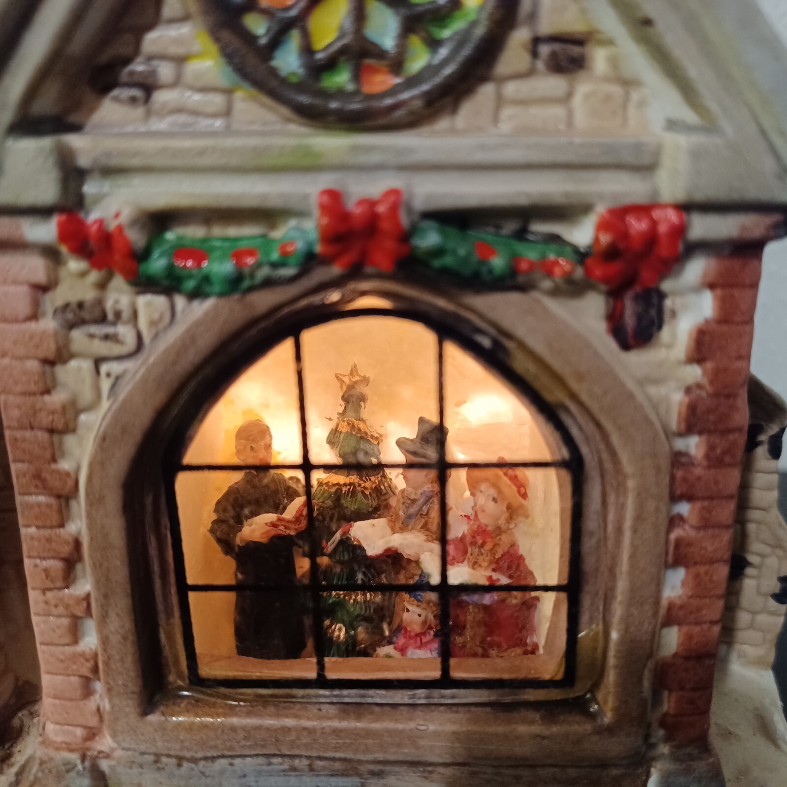 Cracker Barrel Plaid Tidings Carolling At CHURCH Christmas Village Lighted