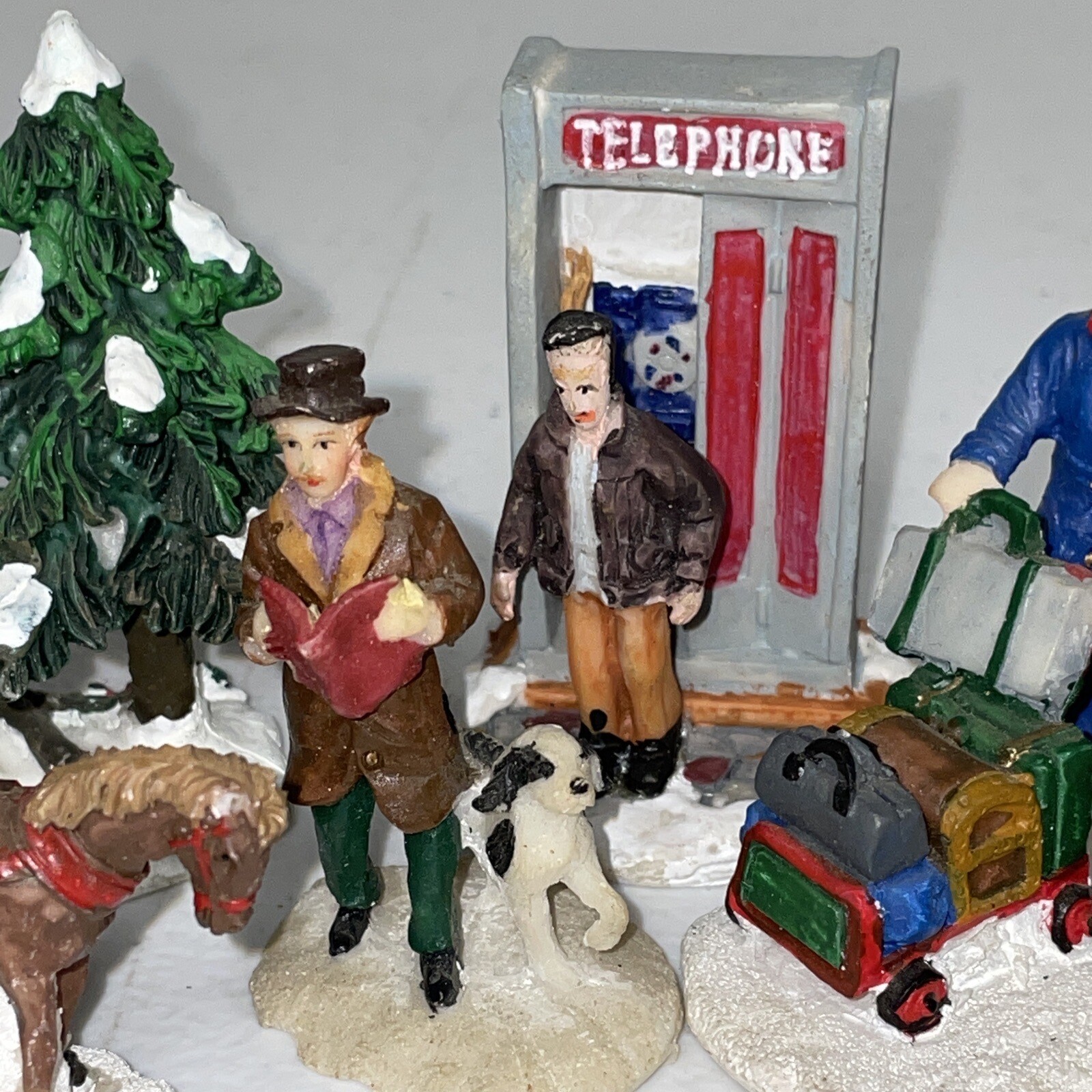 Vintage Christmas Village Figurine Lot Various Christmas Santa Clause Figures