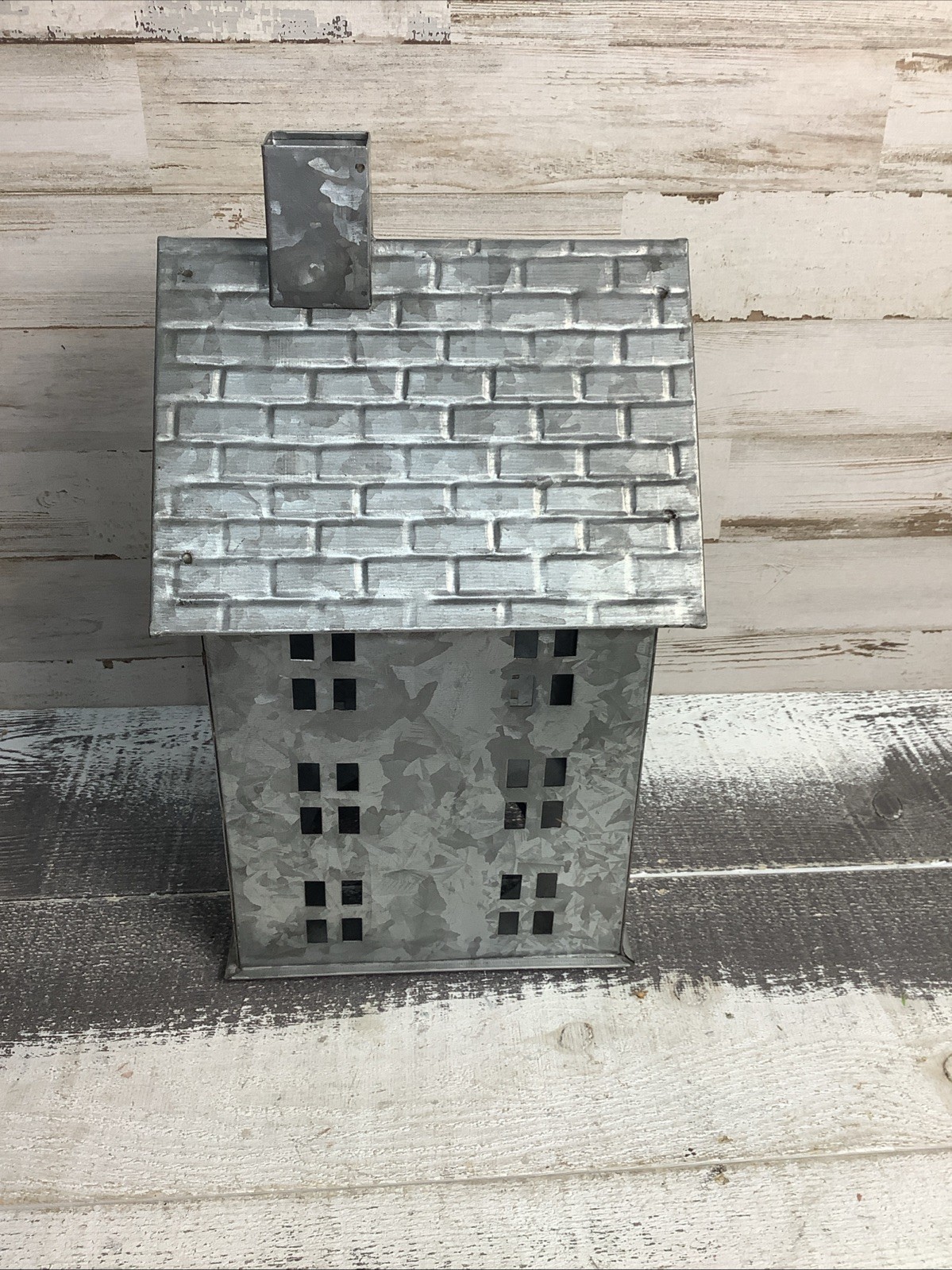 Pottery Barn Galvanized Village House 11″x9″