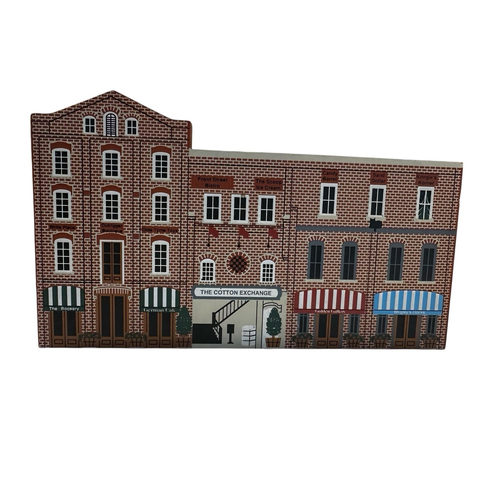 The Cat’s Meow Lot Of 6 North Carolina Flag Church Cotton Shelf Sitter Folk Art