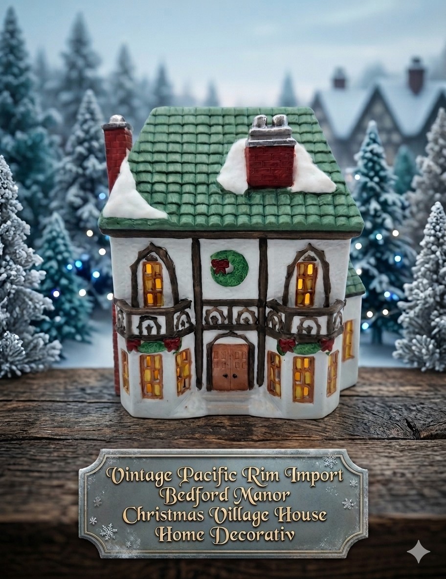 Vintage Pacific Rim Import Bedford Manor Christmas Village House Home Decorativ