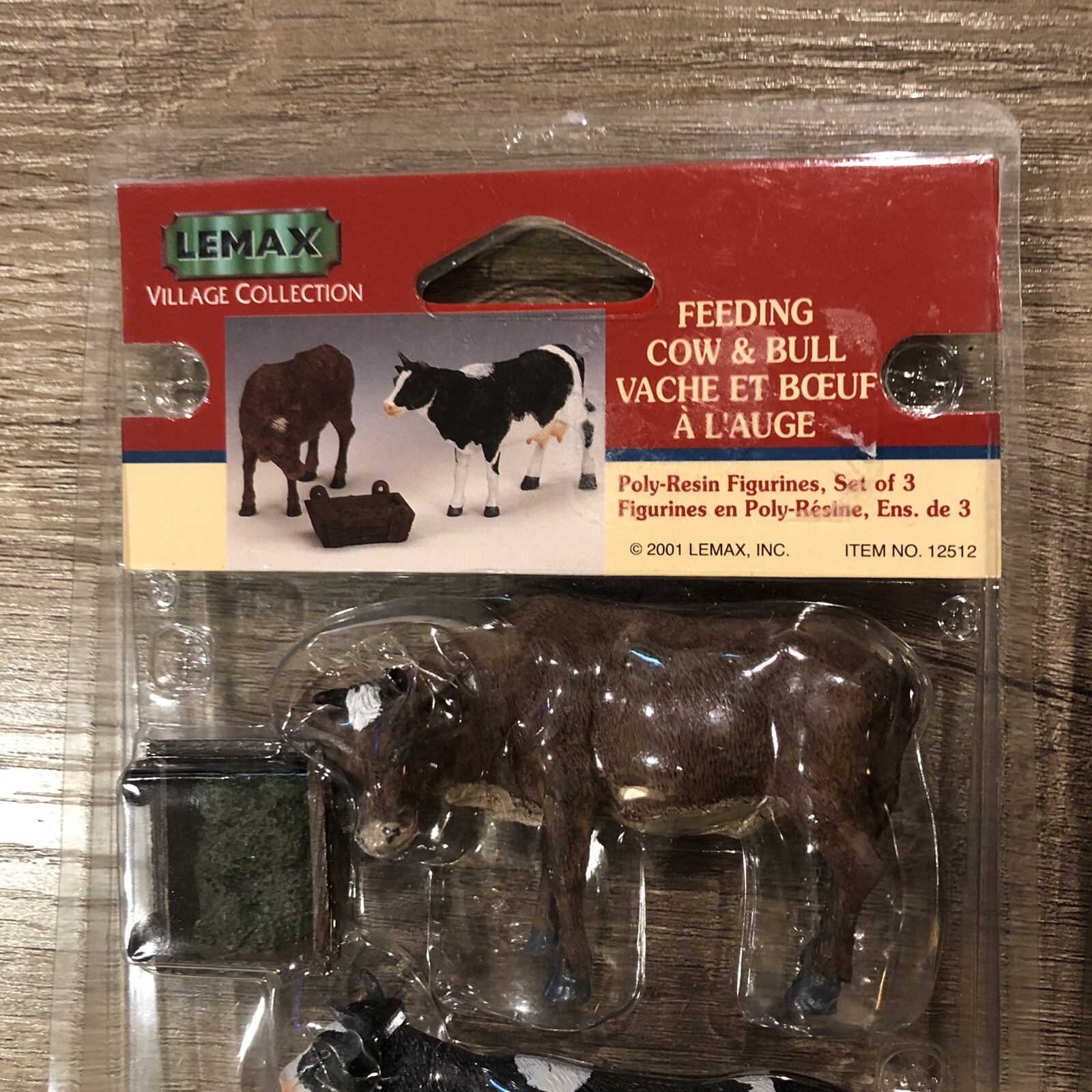2 Lemax Village Collection Feeding Cow & Bull 12512 Farm Barn Animals Christmas