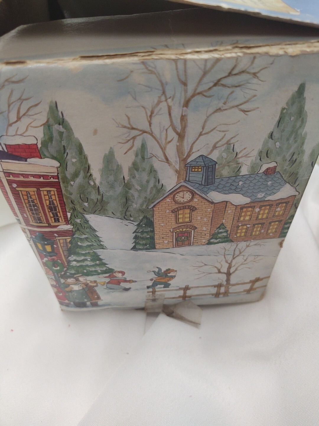 Dickensville Post Office & Barber Shop Lighted Village With Box And Light Cord