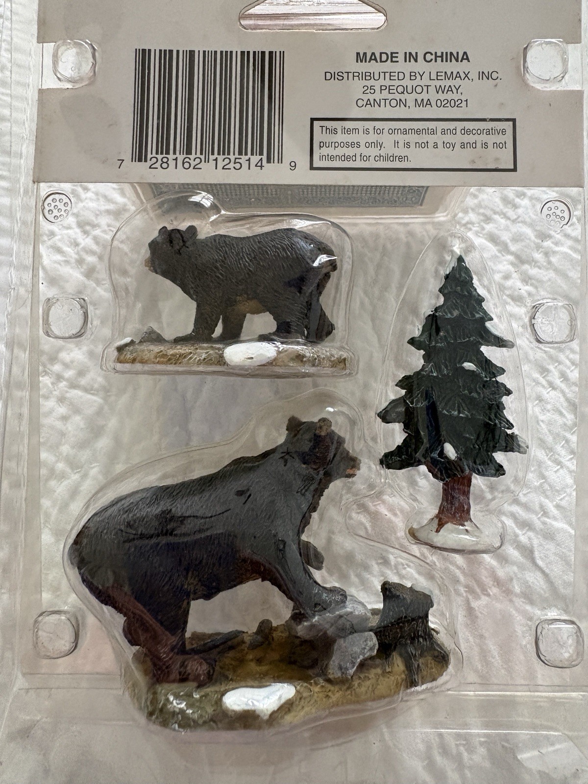 New! Lemax Village Train Scenery Nature Accents Papa Bear with Cub Evergreen