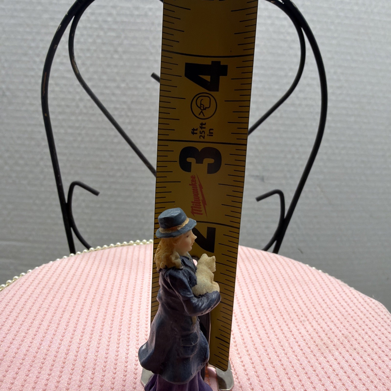 Lady Carrying A Cat Christmas Village Figurine About 2 And A Quarter Inch’s High