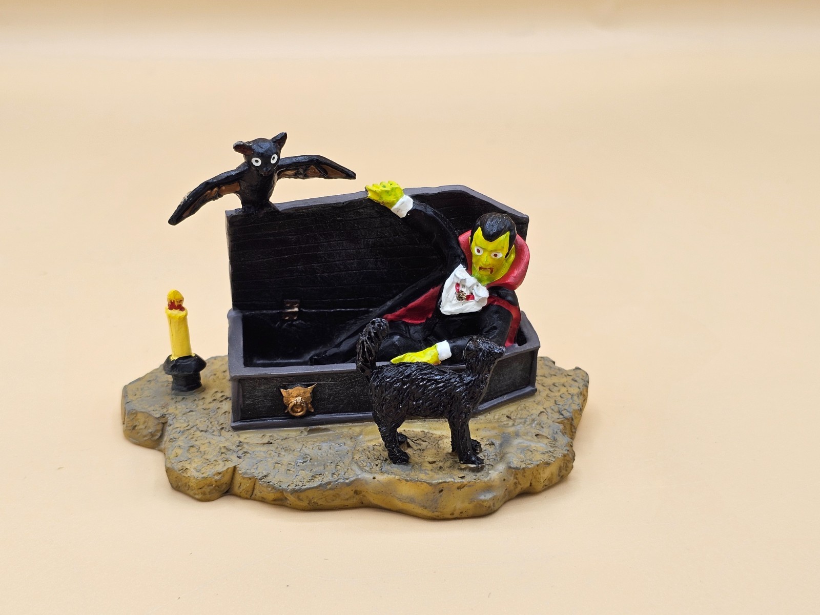 Retired Lemax Spooky Town 2002 Figure – Vampire in Casket