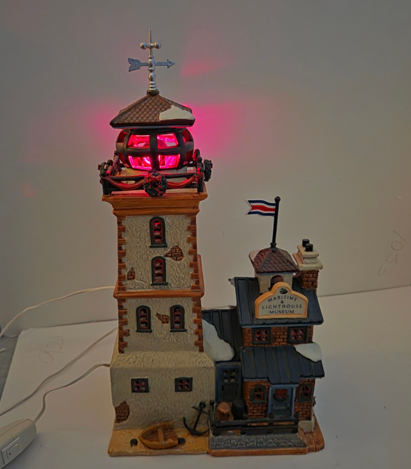 Lemax Maritime Lighthouse Museum Christmas Village Rotating Light Nautical Video