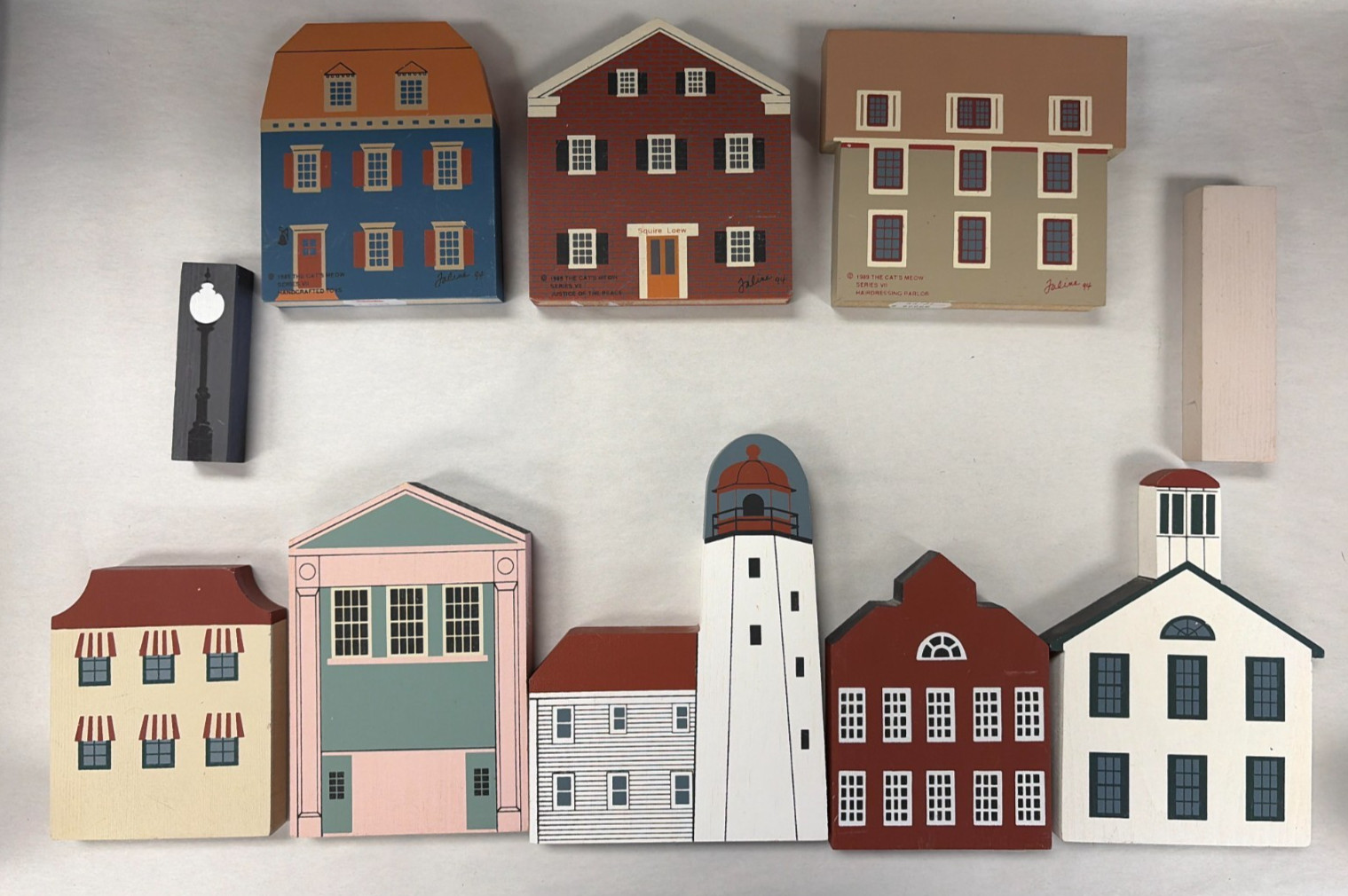 Vintage The Cats Meow Village Collectable 10 Pieces 90’s