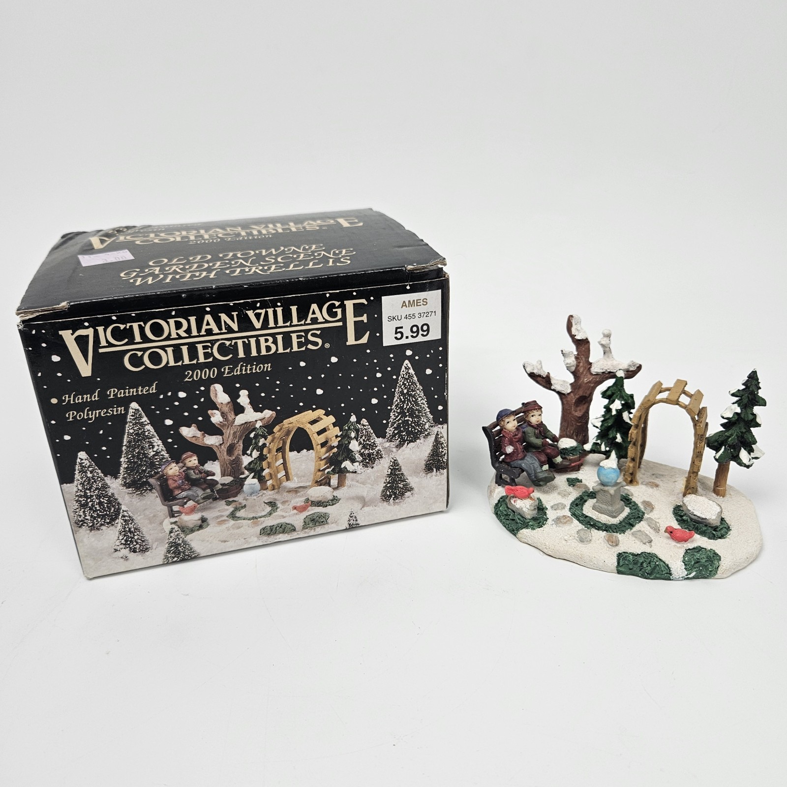 Victorian Village Collectibles Old Towne Garden Scene With Trellis 2000 Edition