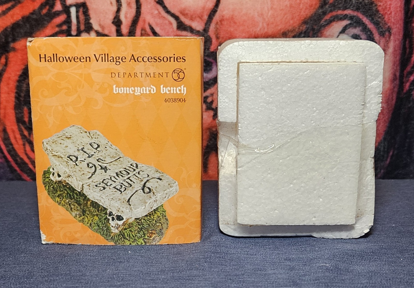 Department 56 Halloween Village Accessories Boneyard Bench #4038904 Retired