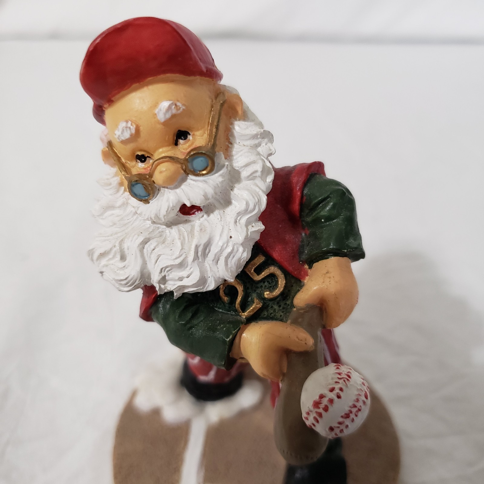 Santa’s Workbench Collection 1997 Figurine Santa Playing Baseball Bat Home Plate