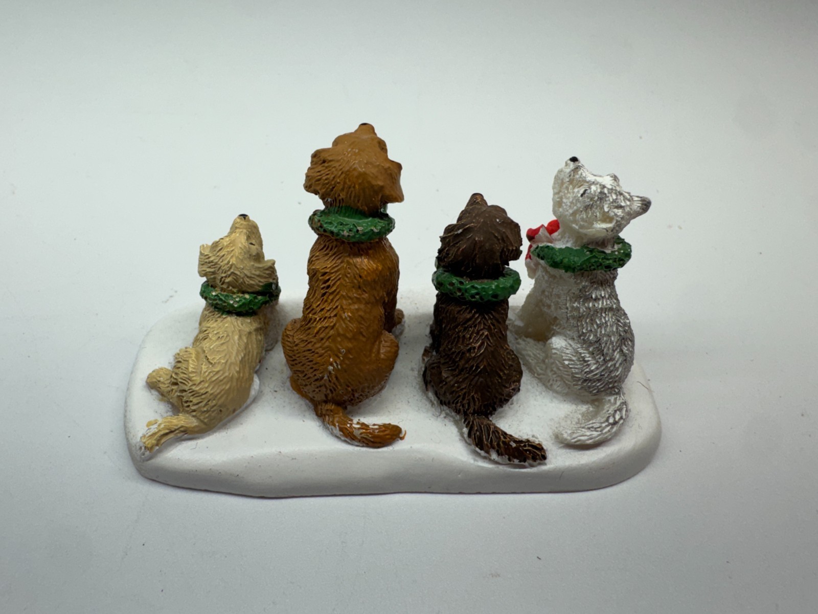 Holiday Time -Christmas Pooch -Holiday Village Accent -Set Of 4 Decorative Dogs