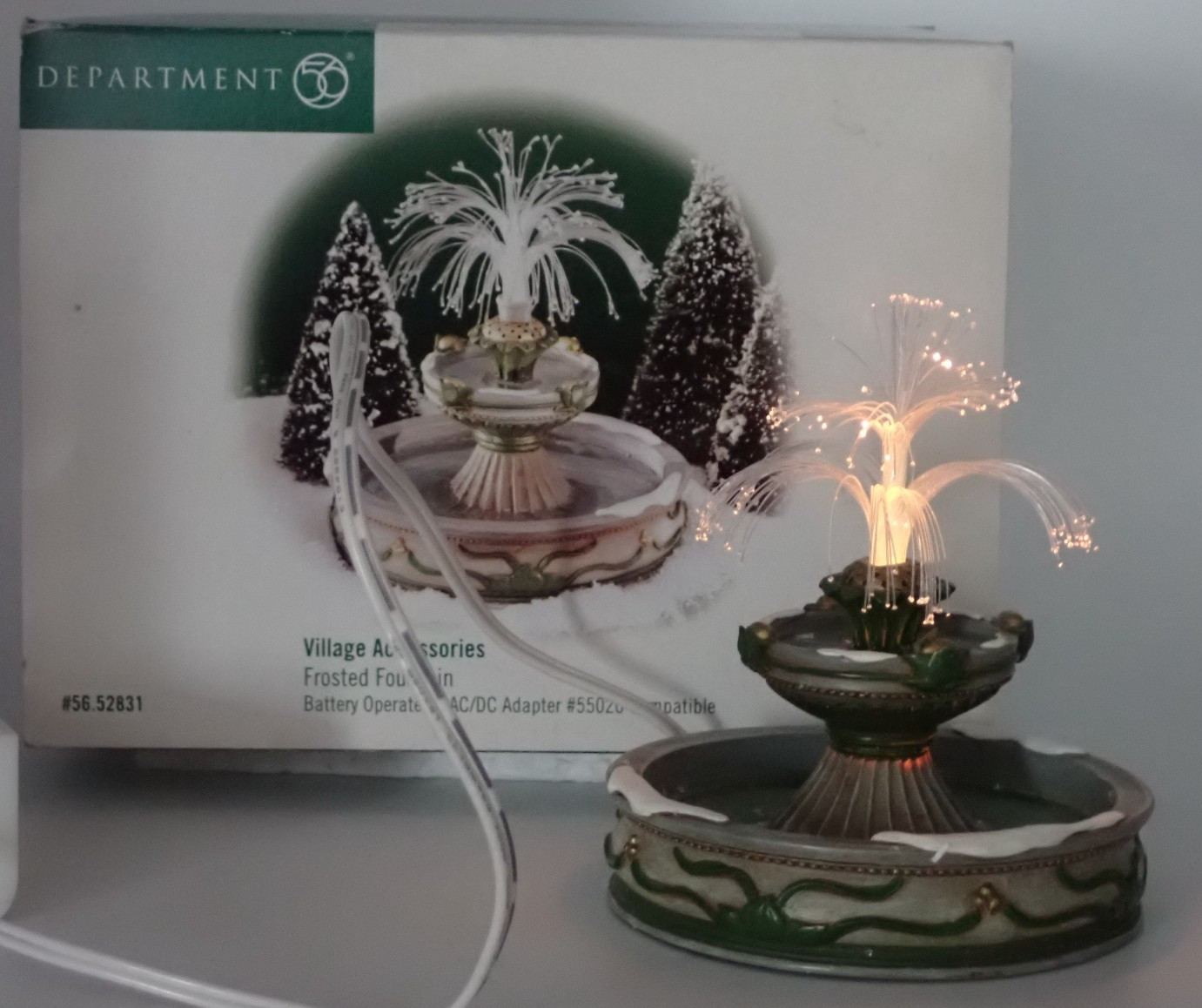Department 56 Heritage Village Frosted Fountain Fiber Optic Lighted Accessory