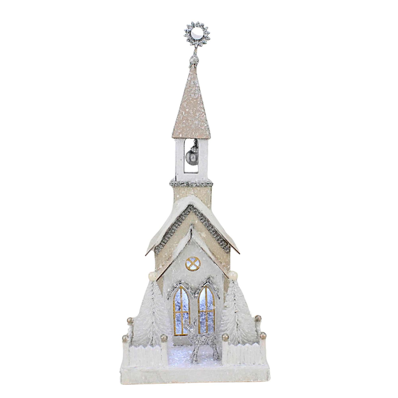 Cody Foster 16.25In Silver Steeple, Paper, Religion Church Putz Hou297