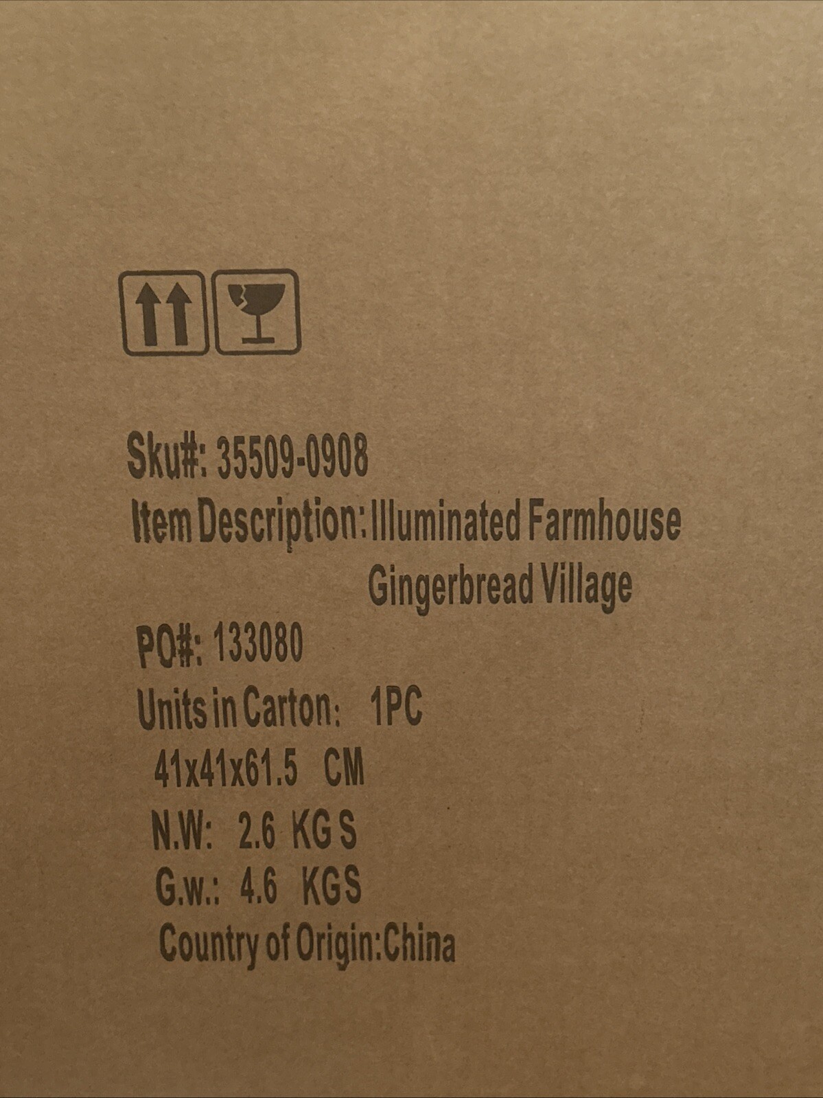 Mackenzie Childs Illuminated Farmhouse Gingerbread Village -New In The Box