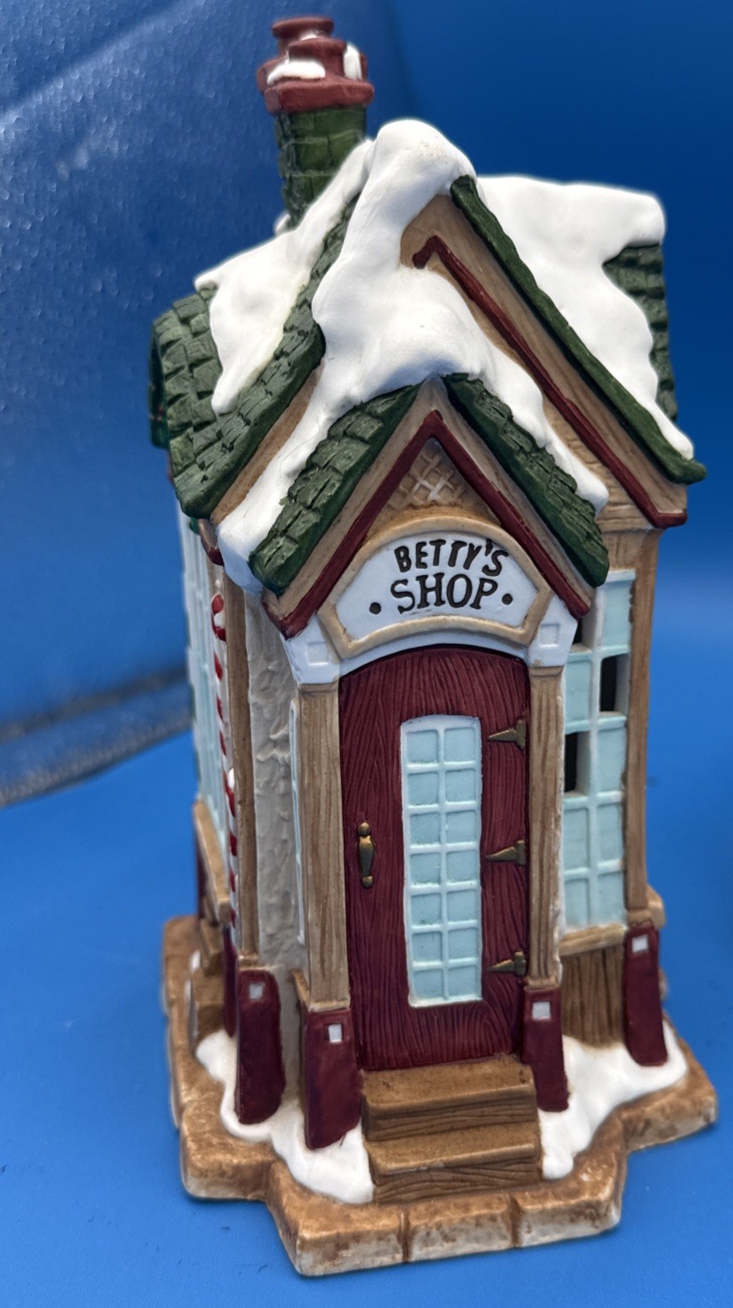 Vintage 1990’s Mercuries Christmas Village -set Of 5 Stores w/ Light Cord