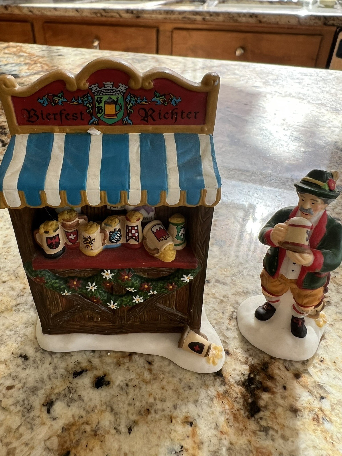 NIB Dept 56 Alpine Village Series ” The Bierfest Judge” Set of 2 pieces