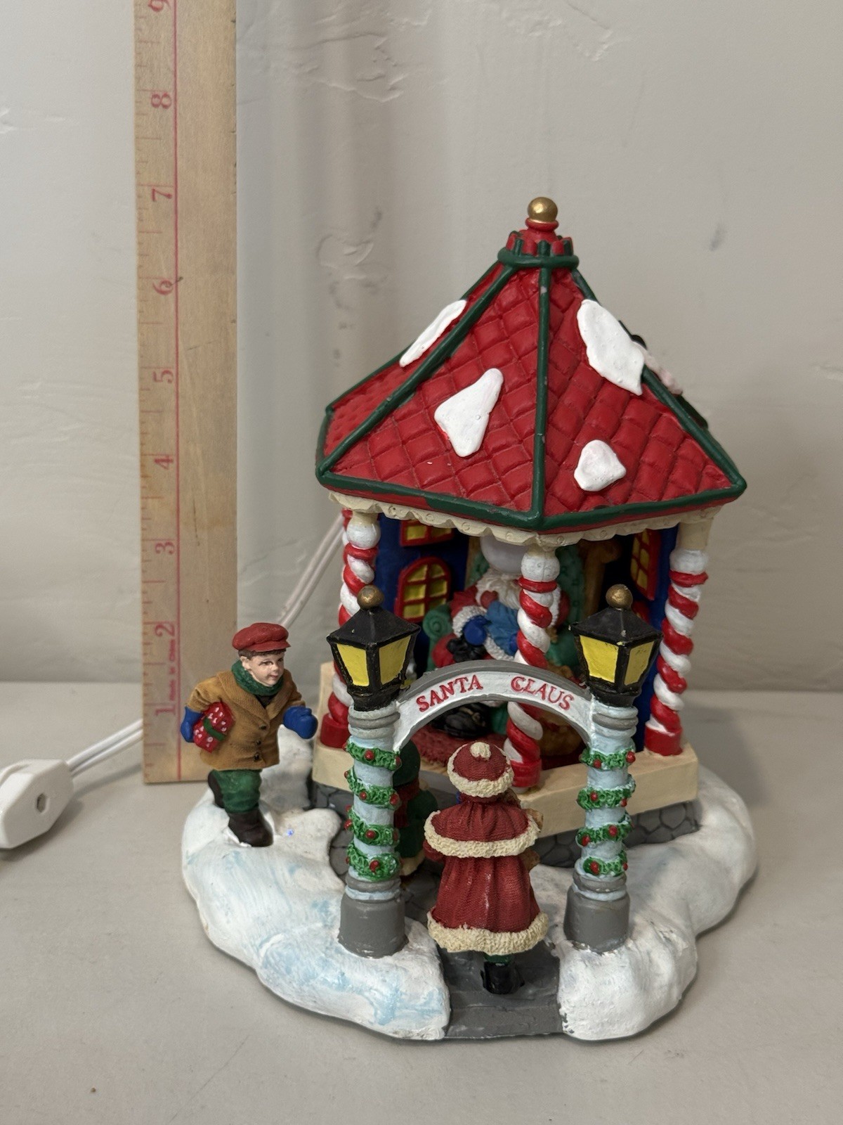 VTG Trim A Home Christmas Village Gazebo Santa Light Up Decoration Sears 788225