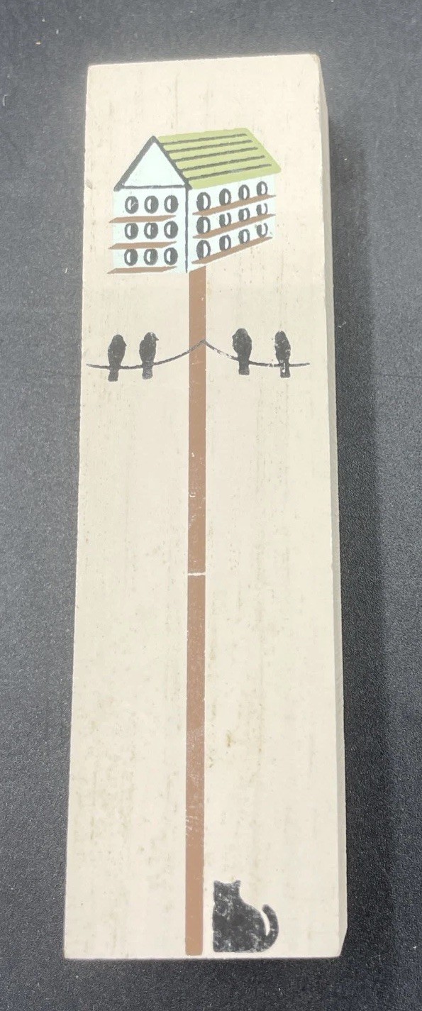 The Cats Meow Village Bird House Apartment Garden Wooden Accessory Shelf Sitter