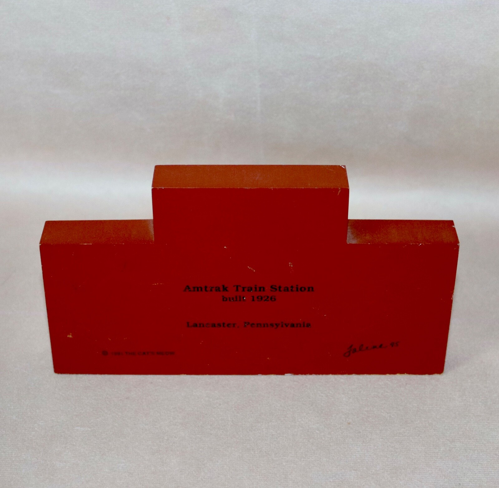 Amtrak Train Station ~ Faline Cat’s Meow 1990 Shelf Sitter Signed ‘90
