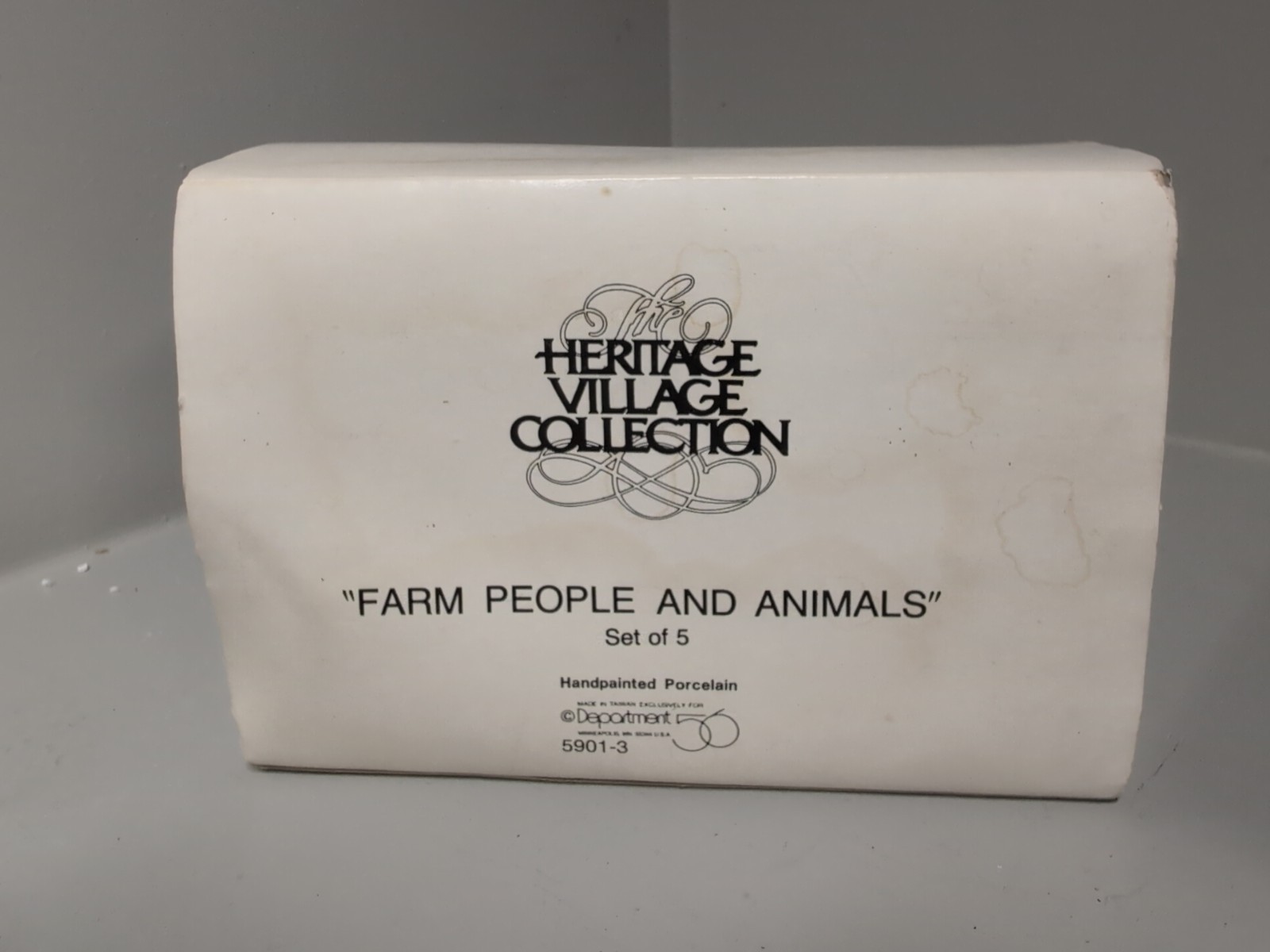 Dept 56, Heritage Village Collection, #5901-3, Farm People & Animals, 5 Set-New