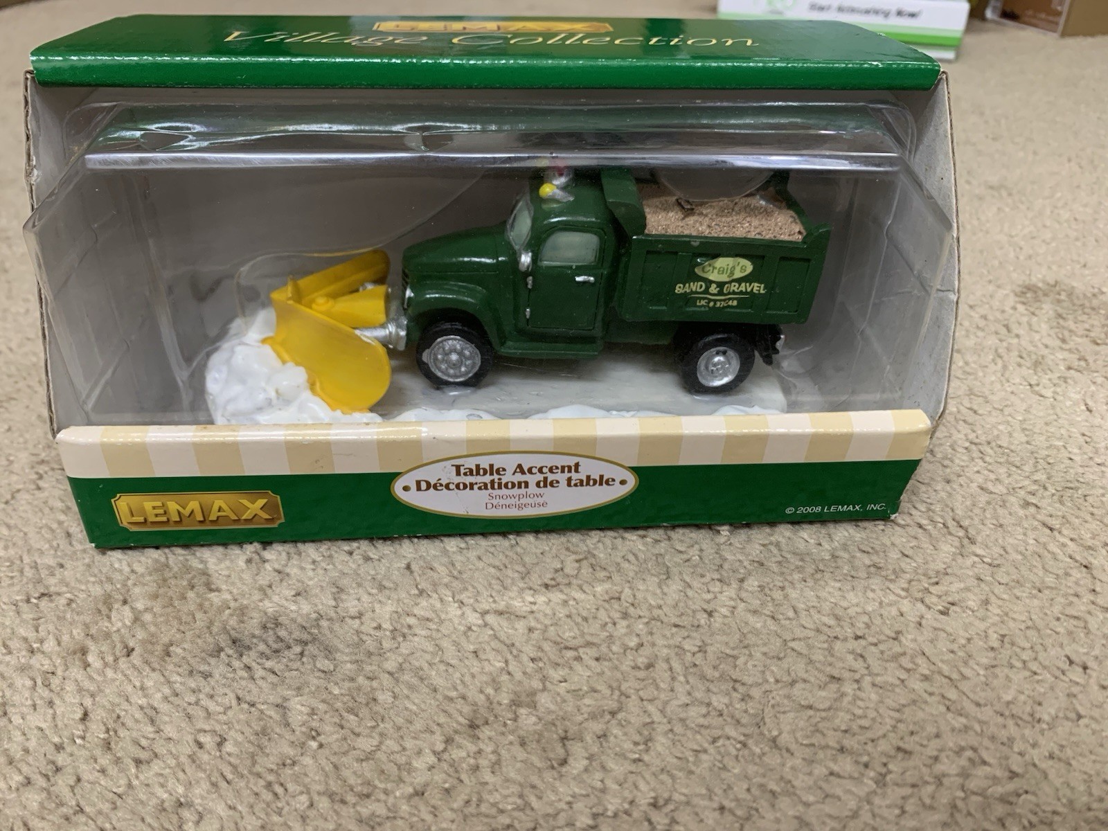 New in Package Lemax Village Collection Snowplow Table Accent 2008