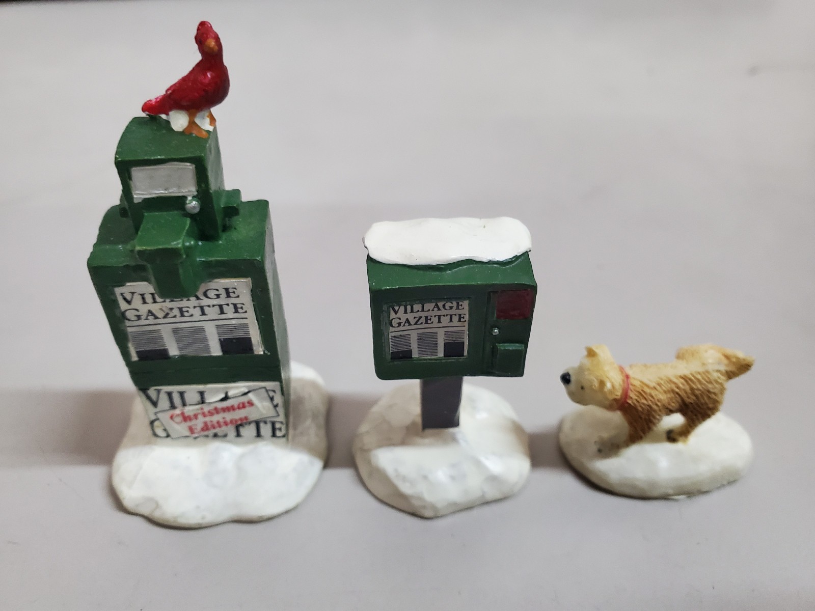 LEMAX NEWSPAPER BOX SET OF 3 VILLAGE FIGURINE ACCESSORY 64466CV