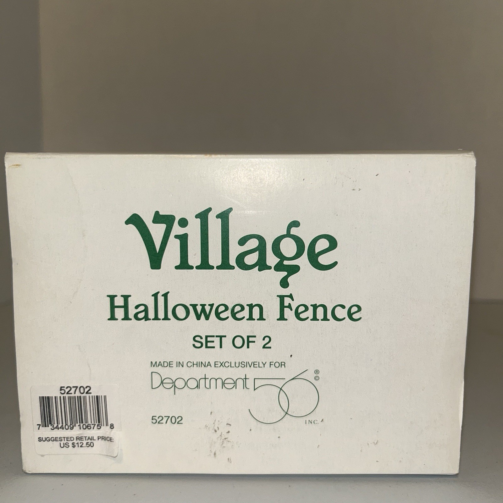 Dept 56 Halloween Black Fence #52702 W/ Cat & Pumpkins Village Decor Crafts