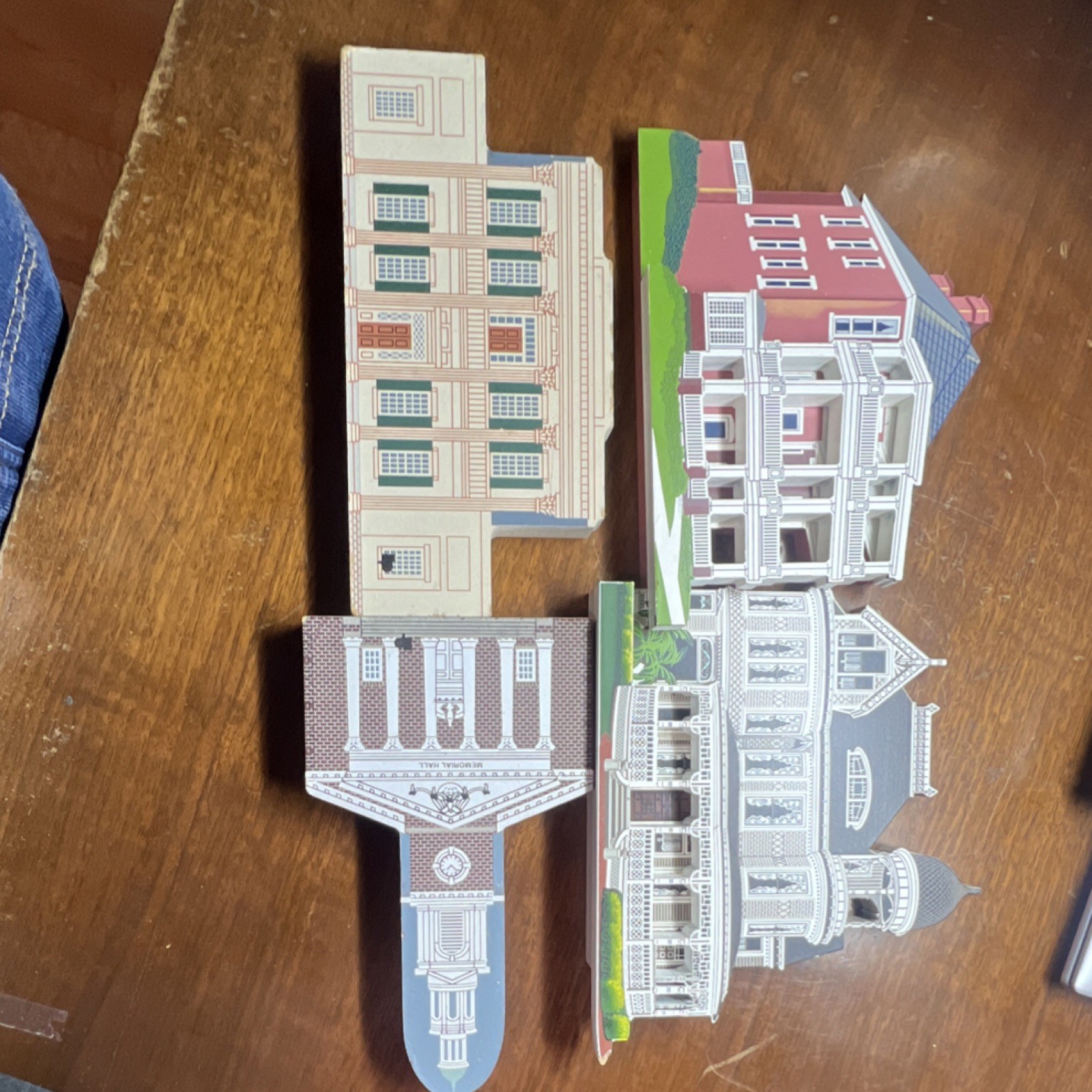 The Cat’s Meow, The Berry Bed, Shelia’s Signed Wooden Historic Houses Set of 4