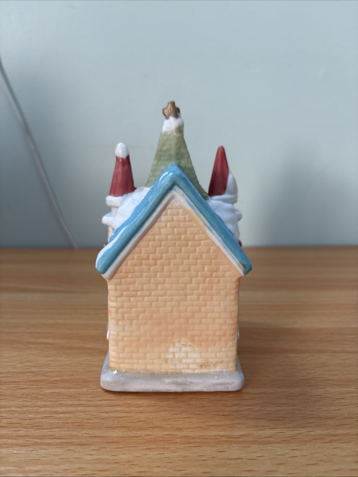 Vintage Share The Joy Illuminated Christmas Village Church, No Light, Cracked