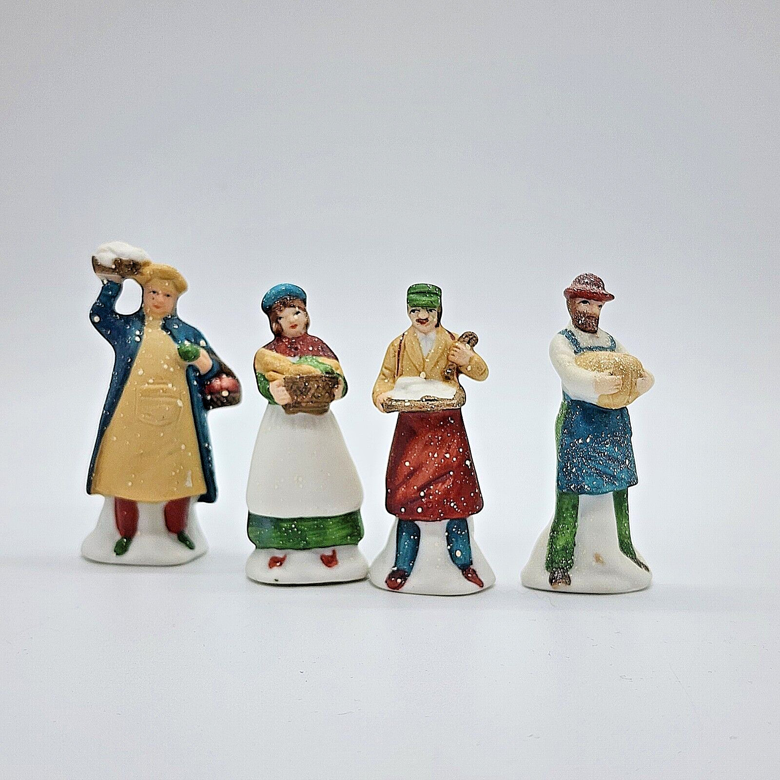 Dept 56 Village SHOPKEEPERS 59668 set of 4 handpainted porcelain retired Taiwan