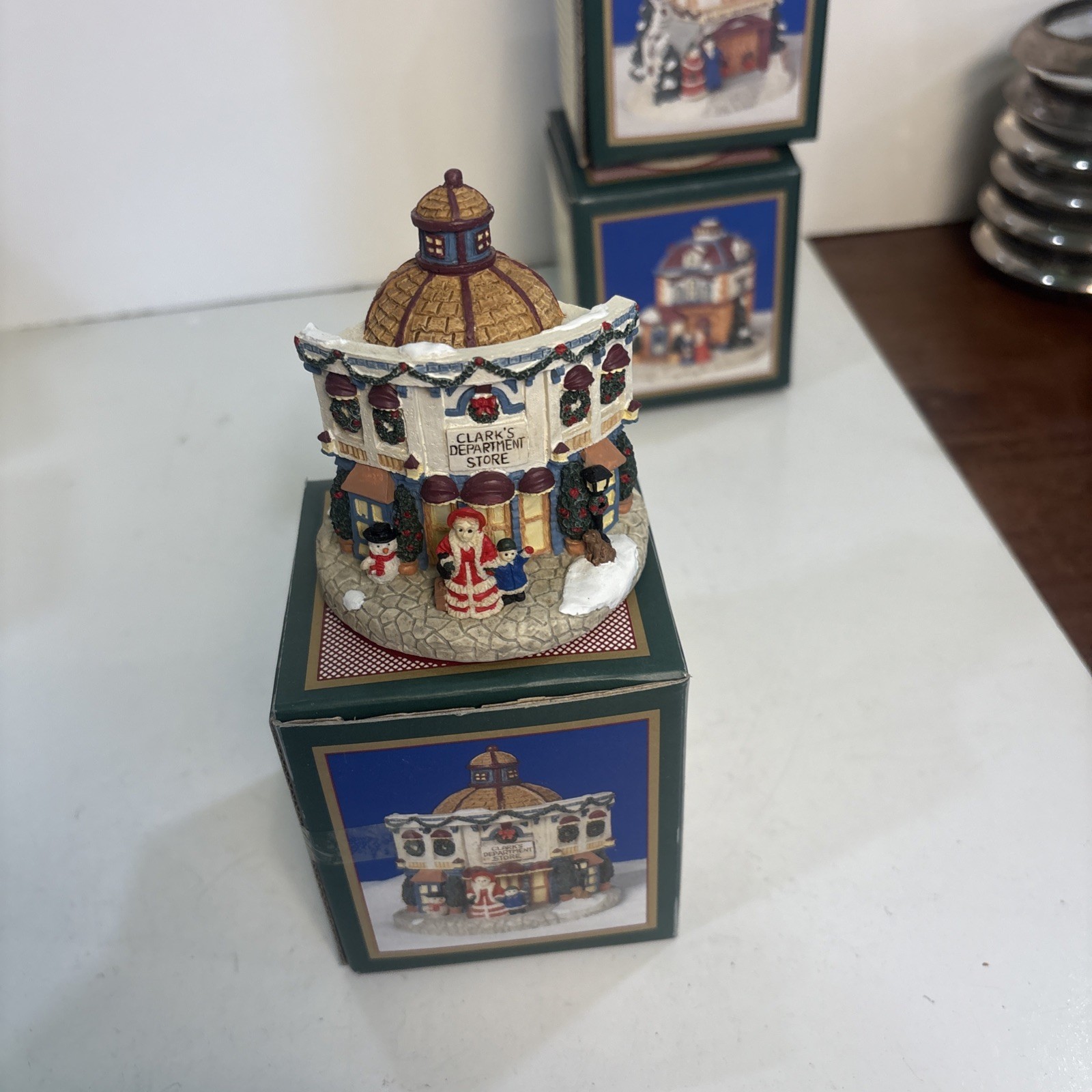 SET OF 12 Christmas Vintage Crystal Falls Village Buildings, 4pc 1992, 8pc 1994
