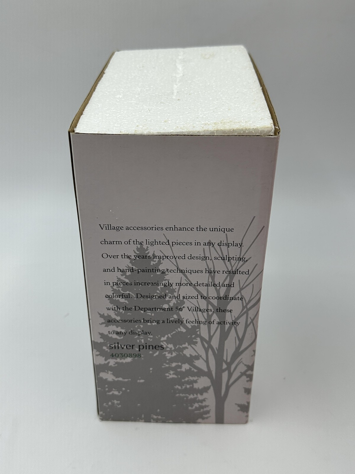 Dept 56 Village Accessories Silver Pines Tin Trees Set Of 2 With Box #4030898